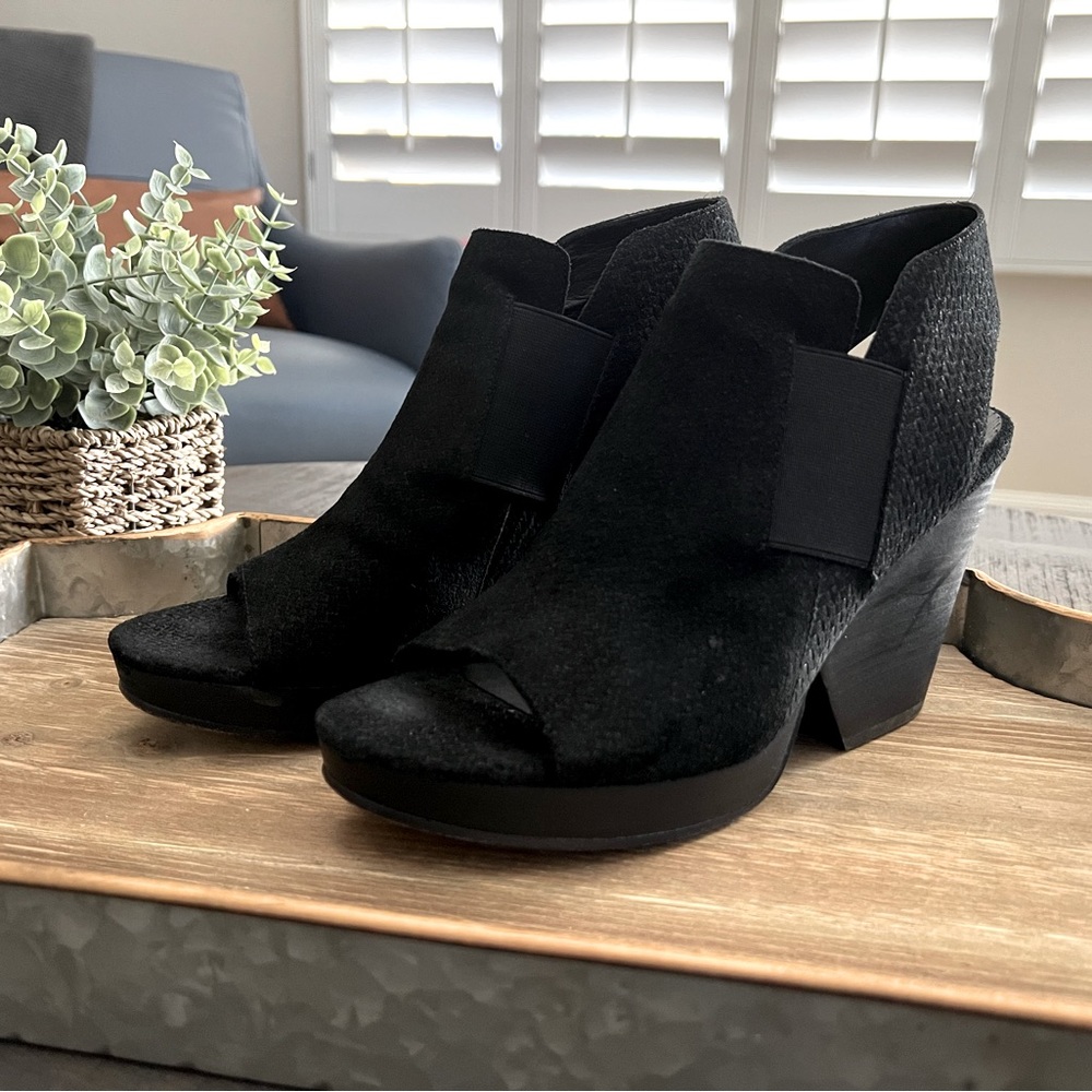 Eileen Fisher Block Heel Suede Wedge